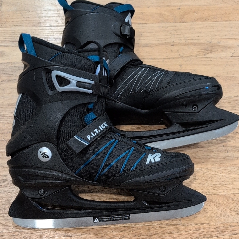 Men's Black and Blue Ice Skates